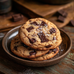 Freshly baked Brown Butter Chocolate Chip Cookies with sea salt