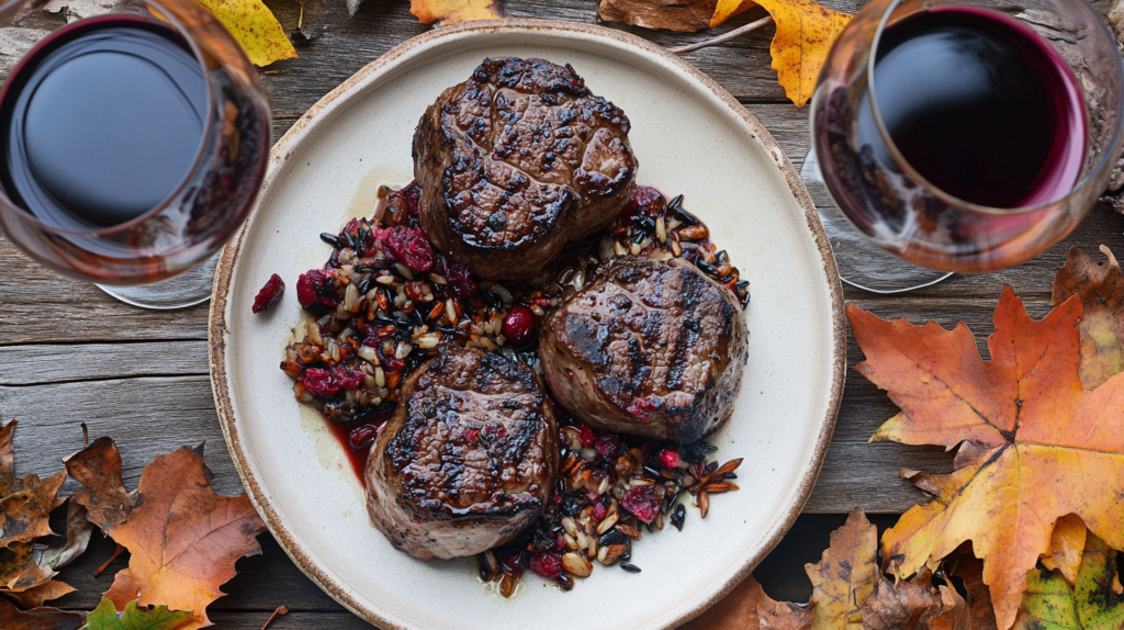Venison tenderloin steak cooked to perfection with garlic butter