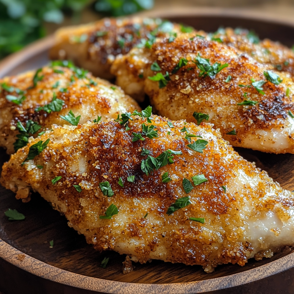 Baked Ranch Chicken Recipe on a Rustic Plate