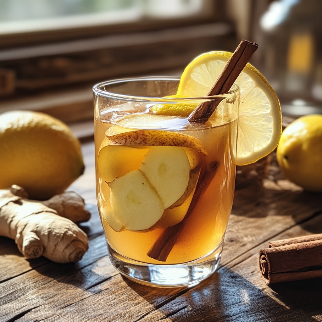 Brazilian Mounjaro drink with apple cider vinegar in glass