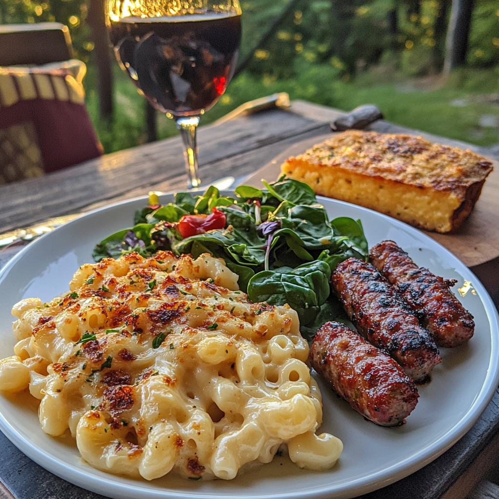 serving smoked mac and cheese