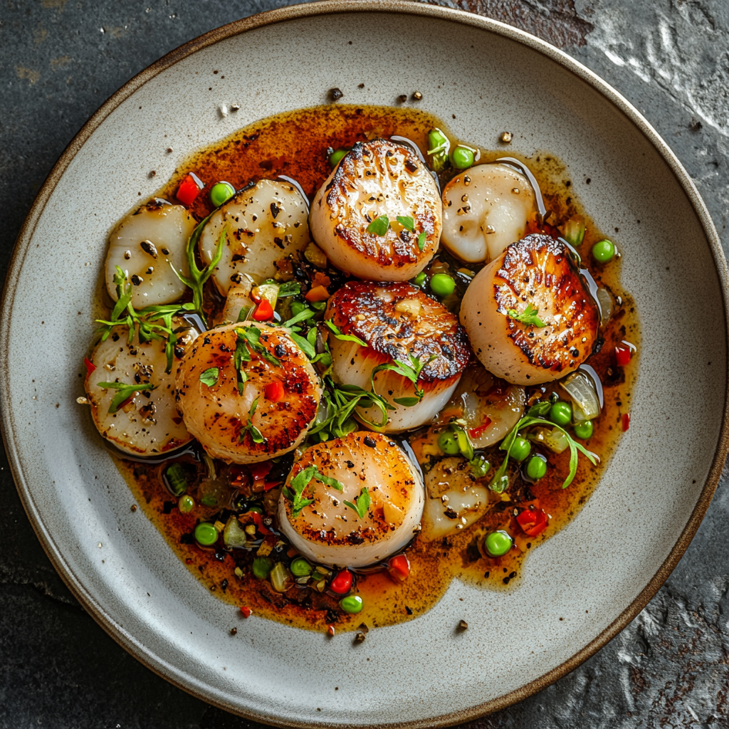 Smoked scallops recipe card photo