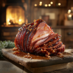 smoked ham recipe on cutting board