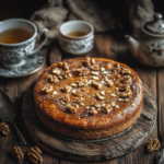 Persian Date Cake on a wooden table