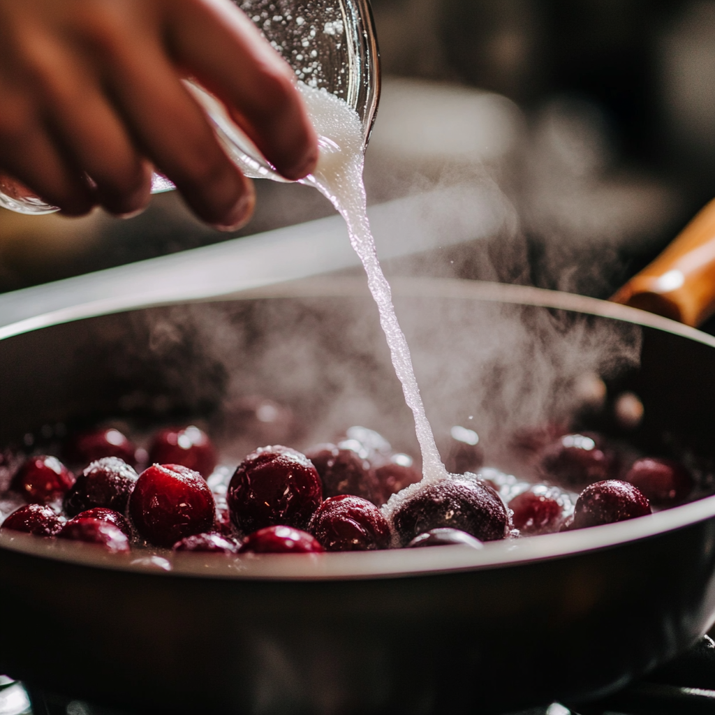 Adding slurry to cherry filling