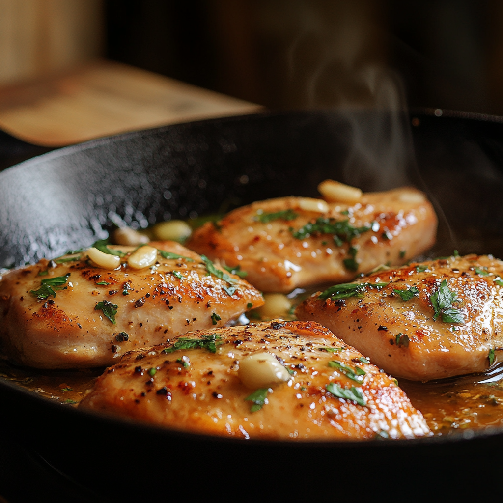 Searing chicken for Tuscan Chicken Macaroni Bake