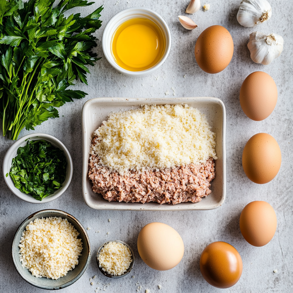 Ingredients for Garlic Parmesan Meatloaf