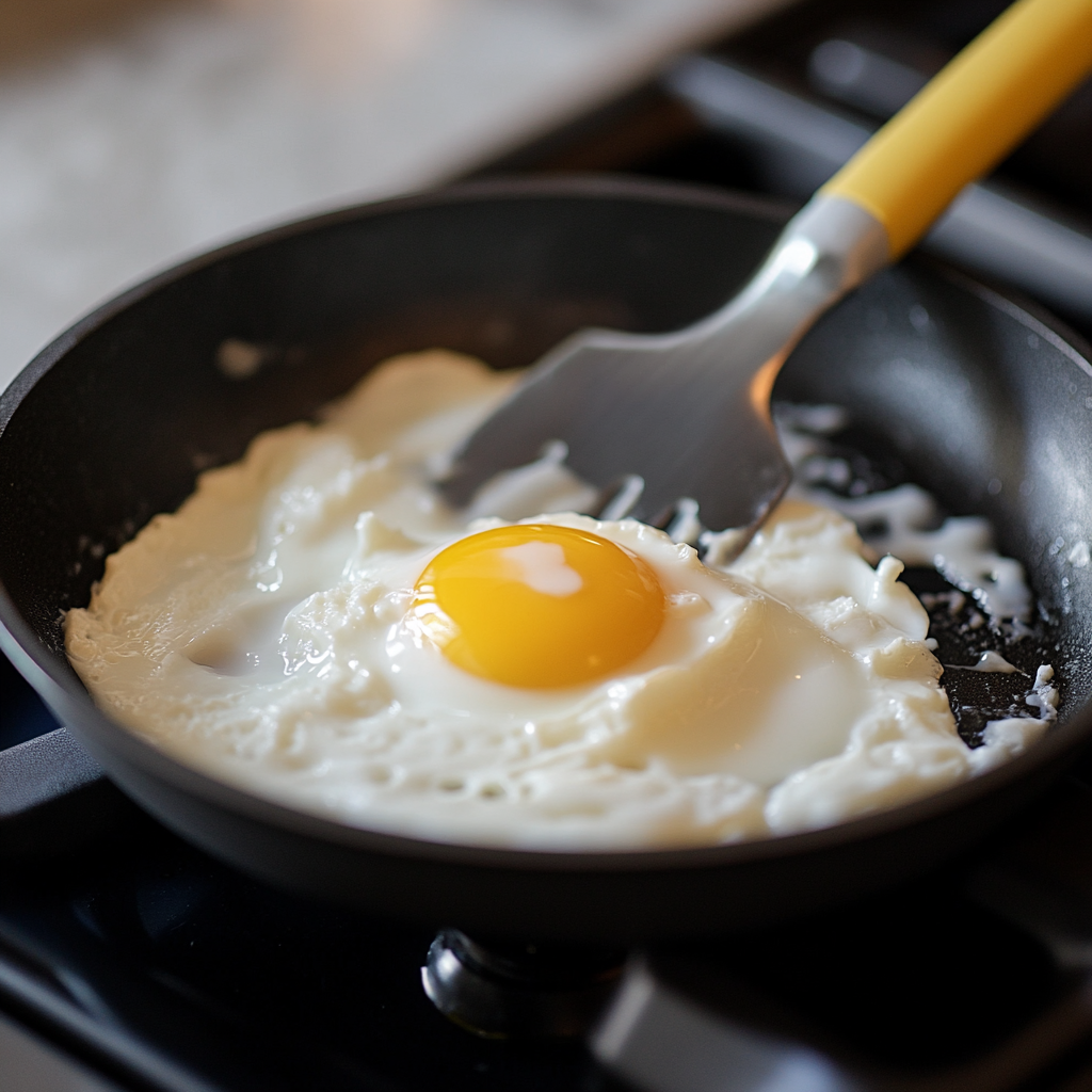 cooking egg whites in skillet