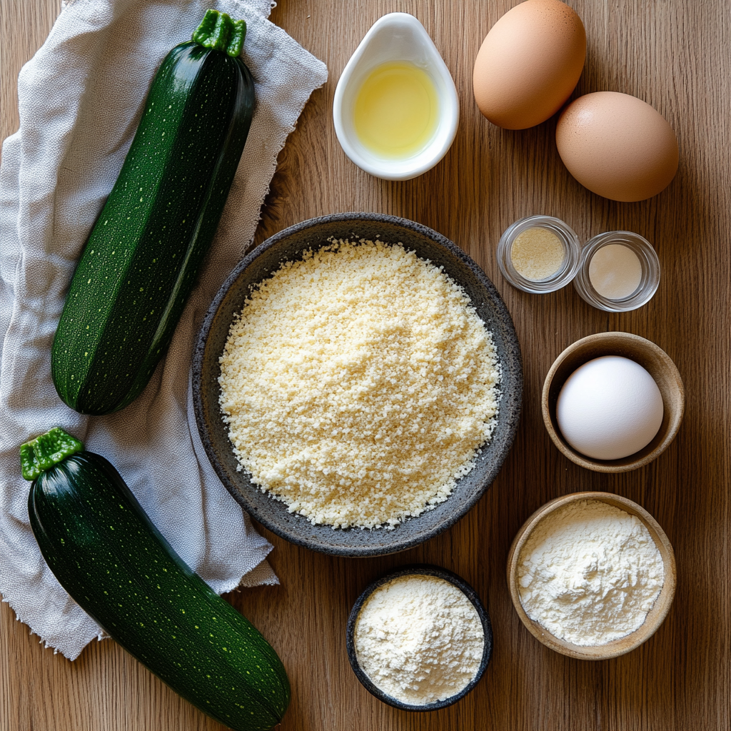 Ingredients for crispy air fryer zucchini