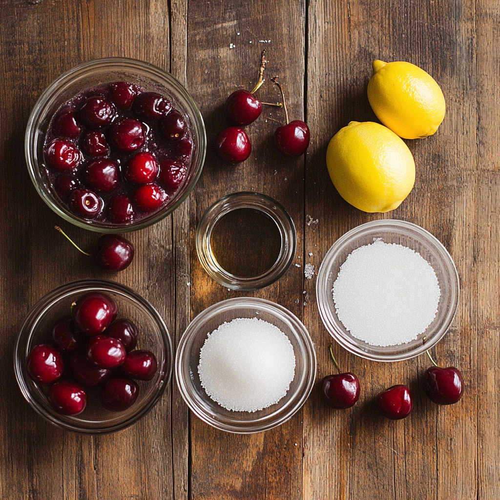 Ingredients for cherry pie filling