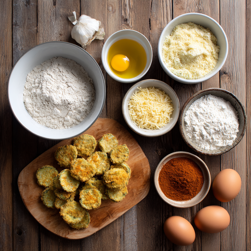 Ingredients for Air Fryer Fried Pickles