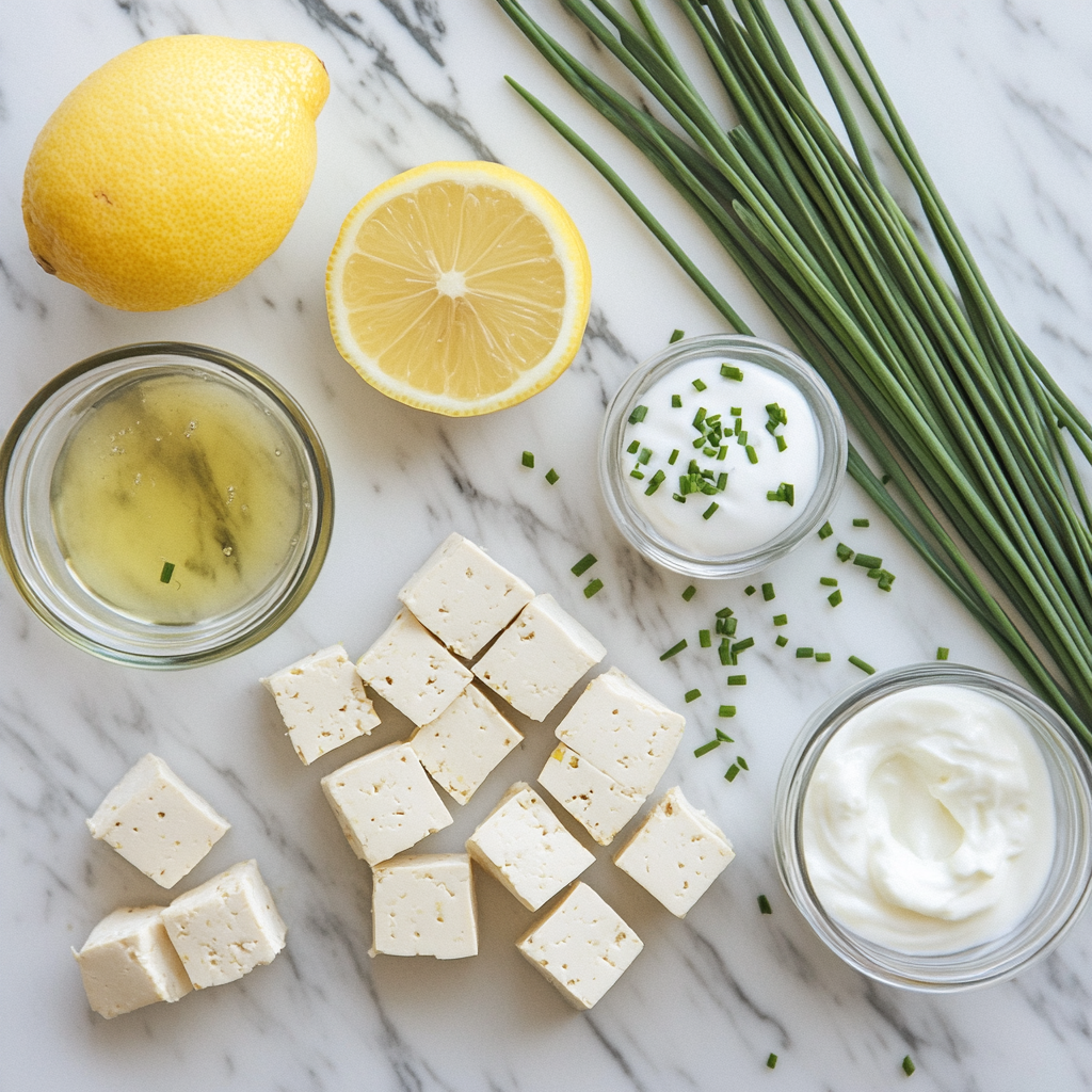 Ingredients for vegan cottage cheese