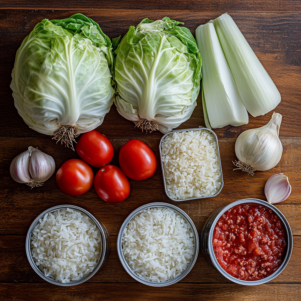 cabbage roll soup ingredients display
