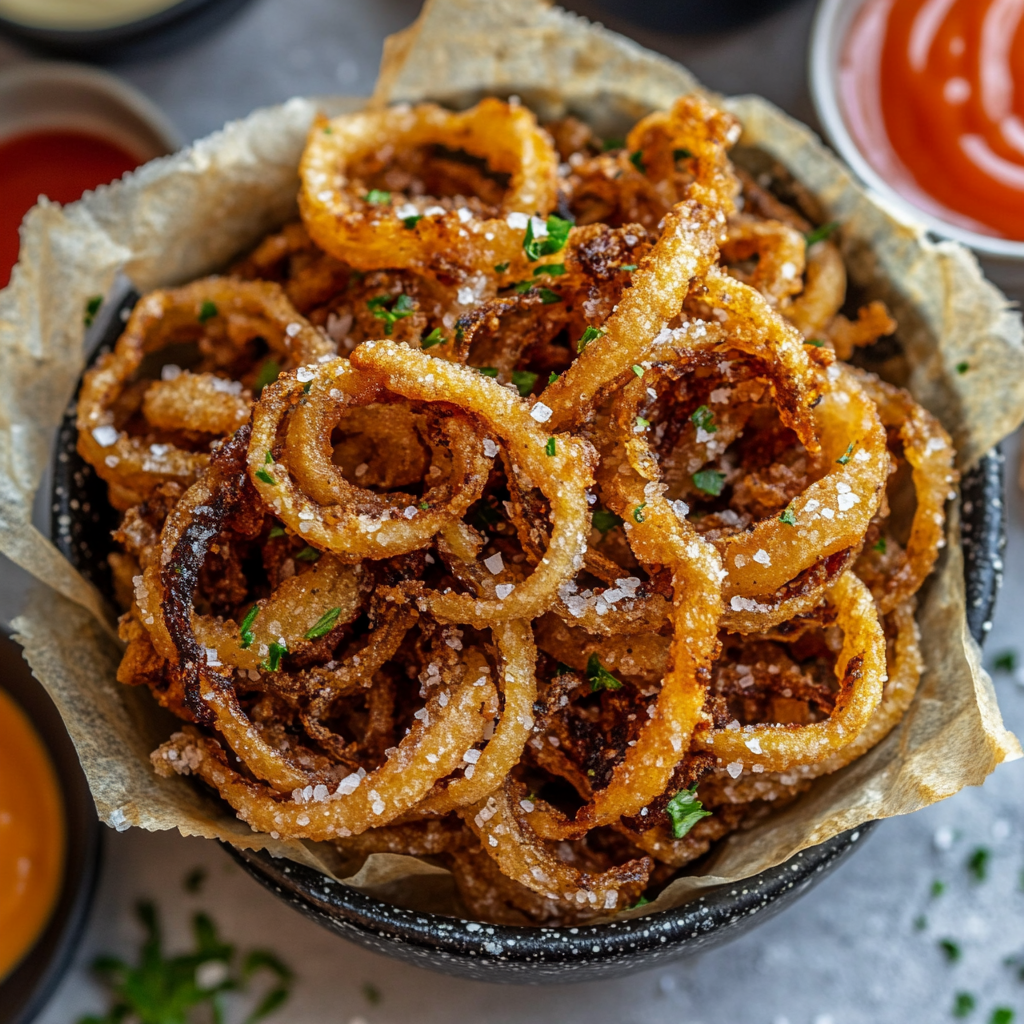 Serving air fryer crispy onions