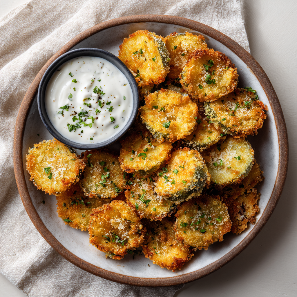 Served Air Fryer Fried Pickles
