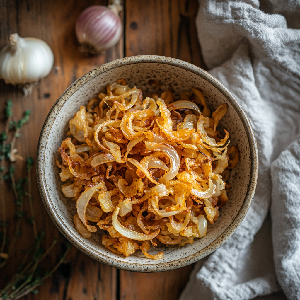 Air Fryer Crispy Onions in Bowl