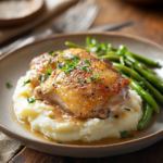 Finished Instant-Pot Chicken Thigh Recipes plated for serving