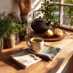 Japanese Mounjaro detox drink in a traditional kitchen