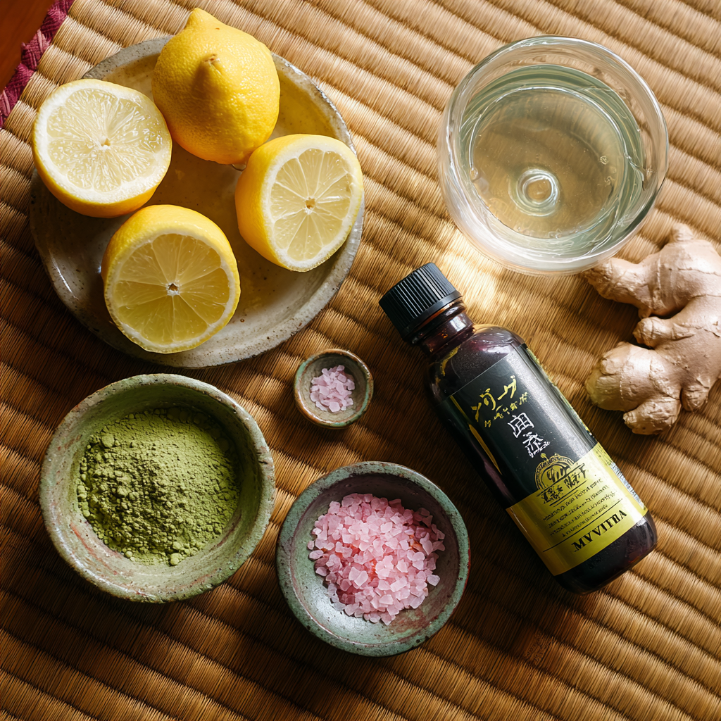 Ingredients for Japanese Mounjaro detox drink