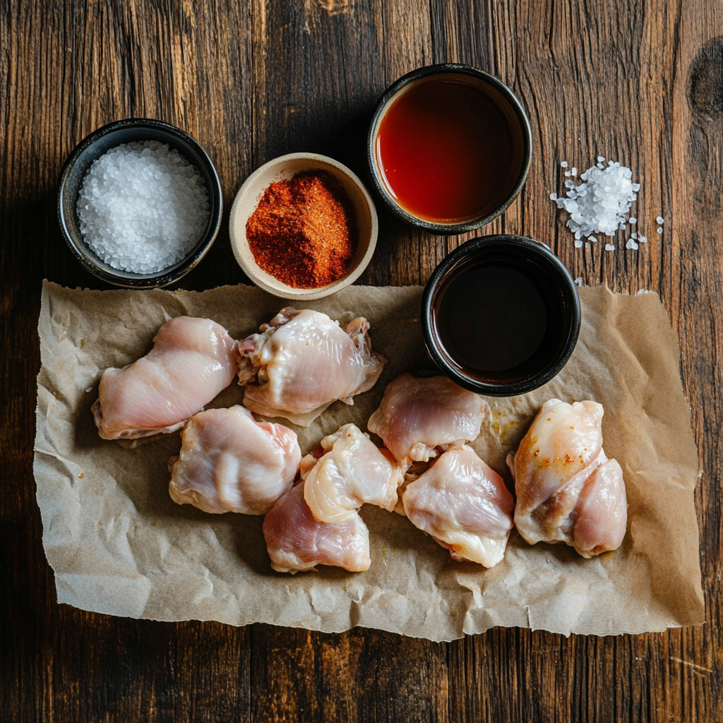 Raw chicken thighs with spices for Instant Pot