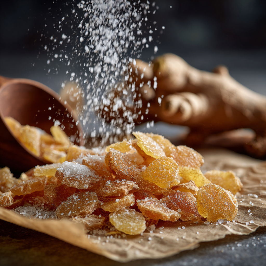 Ginger slices tossed in sugar