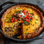 Cheeseburger Pie fresh from oven